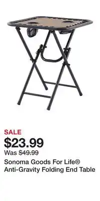 Kohl's Sonoma Goods For Life Anti-Gravity Folding End Table offer