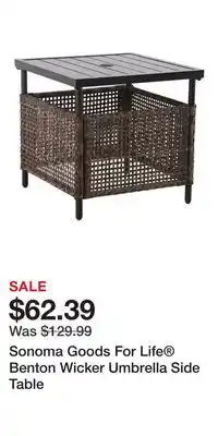Kohl's Sonoma Goods For Life Benton Wicker Umbrella Side Table offer