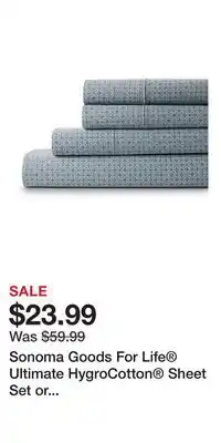 Kohl's Sonoma Goods For Life Ultimate HygroCotton Sheet Set or Pillowcase Set offer
