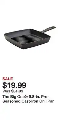 Kohl's The Big One 9.8-in. Pre-Seasoned Cast-Iron Grill Pan offer