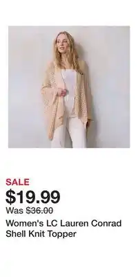 Kohl's Women's LC Lauren Conrad Shell Knit Topper offer