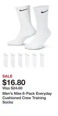 Kohl's Men's Nike 6-Pack Everyday Cushioned Crew Training Socks offer