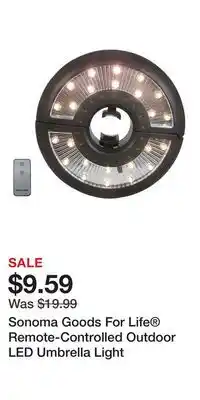 Kohl's Sonoma Goods For Life Remote-Controlled Outdoor LED Umbrella Light offer