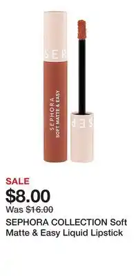 Kohl's SEPHORA COLLECTION Soft Matte & Easy Liquid Lipstick offer
