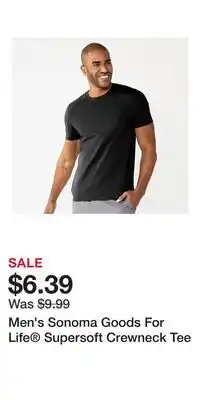 Kohl's Men's Sonoma Goods For Life Supersoft Crewneck Tee offer