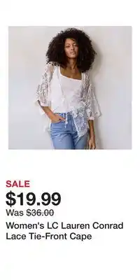 Kohl's Women's LC Lauren Conrad Lace Tie-Front Cape offer
