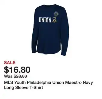 Dick's Sporting Goods MLS Youth Philadelphia Union Maestro Navy Long Sleeve T-Shirt offer