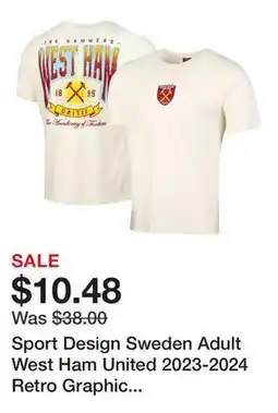 Dick's Sporting Goods Sport Design Sweden Adult West Ham United 2023-2024 Retro Graphic Off White T-Shirt offer