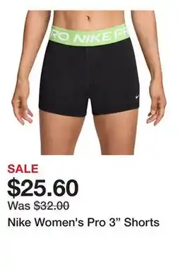 Dick's Sporting Goods Nike Women's Pro 3 Shorts offer