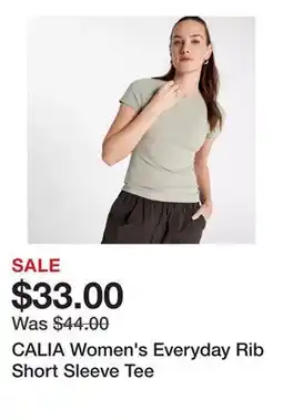 Dick's Sporting Goods CALIA Women's Everyday Rib Short Sleeve Tee offer