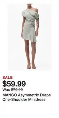 Nordstrom MANGO Asymmetric Drape One-Shoulder Minidress offer