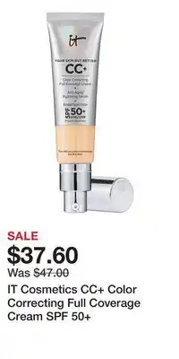 Nordstrom IT Cosmetics CC+ Color Correcting Full Coverage Cream SPF 50+ offer