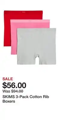 Nordstrom SKIMS 3-Pack Cotton Rib Boxers offer