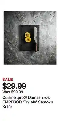 Nordstrom Cuisine::pro Damashiro EMPEROR 'Try Me' Santoku Knife offer