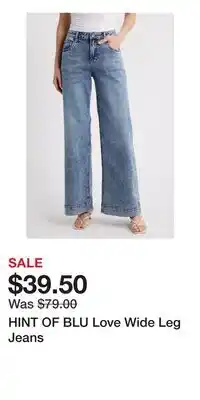 Nordstrom HINT OF BLU Love Wide Leg Jeans offer