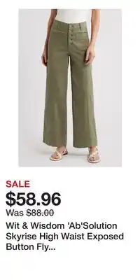 Nordstrom Wit & Wisdom 'Ab'Solution Skyrise High Waist Exposed Button Fly Wide Leg Pants offer
