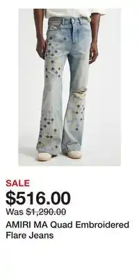 Nordstrom AMIRI MA Quad Embroidered Flare Jeans offer