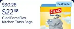 Walmart Glad ForceFlex Tall Kitchen Drawstring Trash Bags, 13 Gal, Fresh Clean with Febreze, 140 Ct offer