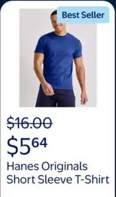 Walmart Hanes Originals Men's T-Shirt Short Sleeve Tri-Blend Crewneck Modern Fit offer