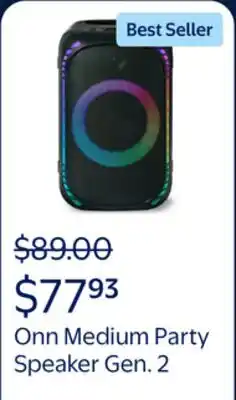 Walmart onn Medium Party Speaker Gen. 2 offer