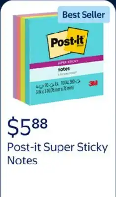 Walmart Post-it Super Sticky Notes, 3 in. x 3 in., Supernova Neons offer