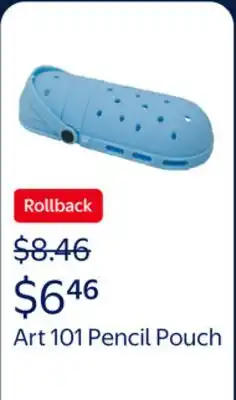 Walmart Art 101 Pencil Pouch in Blue- Back to School, For Students offer