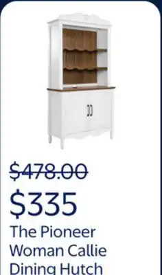 Walmart The Pioneer Woman Callie White Dining Hutch offer