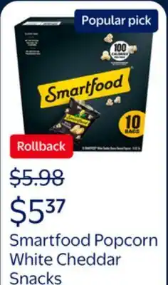 Walmart Smartfood Popcorn White Cheddar Flavored Popcorn Snacks offer
