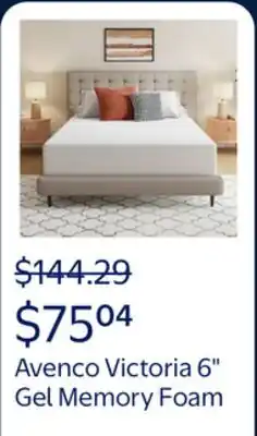 Walmart Avenco Victoria 6 Medium Gel Memory Foam Mattress, Twin Size offer