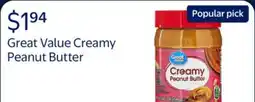 Walmart Great Value Creamy Peanut Butter offer