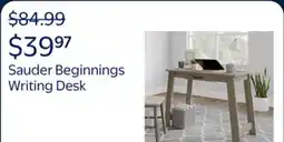 Walmart Sauder Beginnings Writing Desk with Drawer, Silver Sycamore Finish offer
