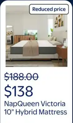 Walmart NapQueen Victoria 10 Full, Gel Infused Memory Foam and Pocket Spring Hybrid Mattress in a Box, Adult offer