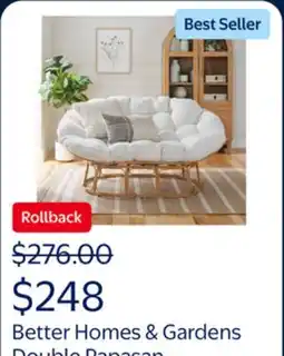 Walmart Better Homes & Gardens Double Papasan Accent Chair, Cream Boucle offer
