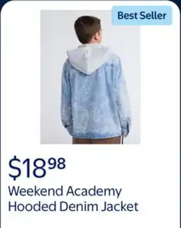Walmart Weekend Academy Boys Hooded Denim Jacket, Sizes 4-18 offer