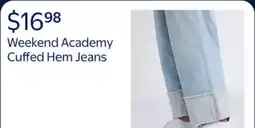 Walmart Weekend Academy Girls Cuffed Hem Jeans, Sizes 5-18 offer