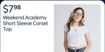 Walmart Weekend Academy Girls Short Sleeve Corset Top offer