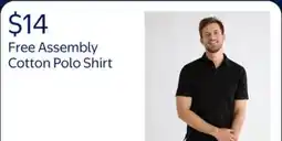 Walmart Free Assembly Men's Cotton Polo Shirt with Short Sleeves offer