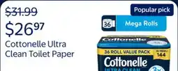Walmart Cottonelle Ultra Clean Toilet Paper, Strong Toilet Tissue offer