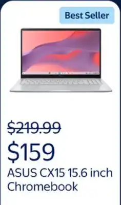 Walmart ASUS CX15 15.6 inch FHD IPS Chromebook Laptop Intel Celeron N4500 4GB RAM 128GB eMMC Pure Gray offer