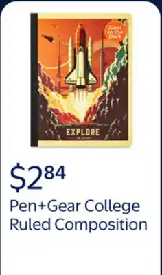 Walmart Pen+Gear College Ruled Composition Book, 80 Sheets, Glow-in-the-Dark Spaceship offer