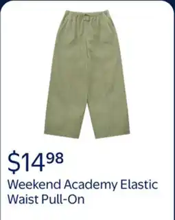 Walmart Weekend Academy Girls Elastic Waist Pull-On Pants offer