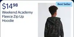 Walmart Weekend Academy Boys Fleece Zip Up Hoodie, Sizes 4-18 offer