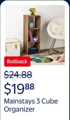 Walmart Mainstays 3 Cube Storage Organizer offer