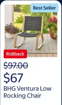 Walmart Better Homes & Gardens Ventura Outdoor Handwoven Low Rocking Chair offer