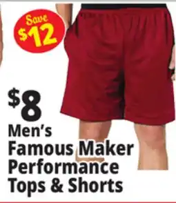 Ocean State Job Lot Men's Famous Maker Performance Tops & Shorts offer