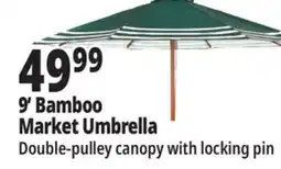 Ocean State Job Lot 9' Bamboo Market Umbrella Striped offer