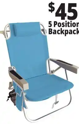 Ocean State Job Lot 5 Position Aluminum Backpack Chair offer
