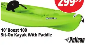 Ocean State Job Lot 10' Boost 100 Sit-On Kayak With Paddle offer