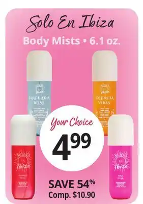 Ocean State Job Lot Body Mists 6.1 oz offer