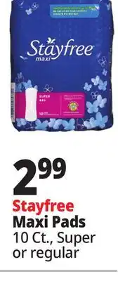 Ocean State Job Lot Stayfree Maxi Pads offer